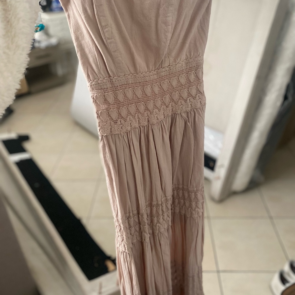 Elegant Beige Lace Women Dress